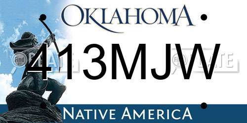 413MJW Oklahoma License Plate