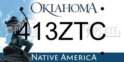 413ZTC Oklahoma License Plate