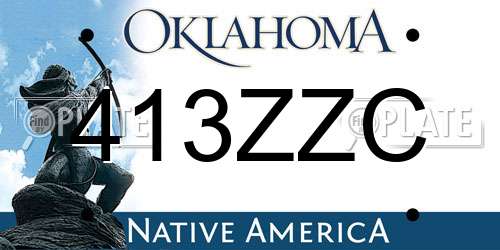 413ZZC Oklahoma License Plate