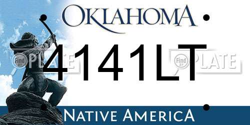 4141LT Oklahoma License Plate