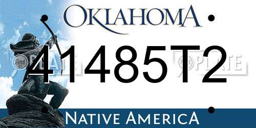 41485T2 Oklahoma License Plate