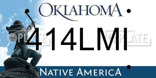 414LMI Oklahoma License Plate