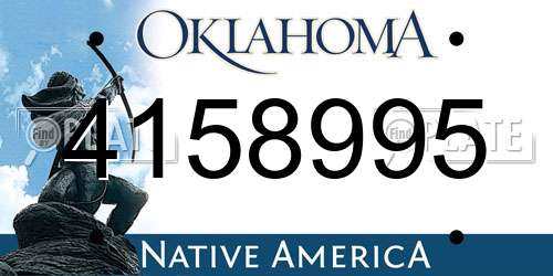 4158995 Oklahoma License Plate