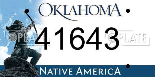 41643 Oklahoma License Plate