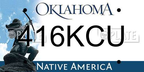 416KCU Oklahoma License Plate