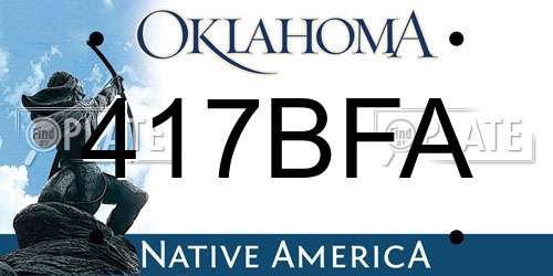 417BFA Oklahoma License Plate