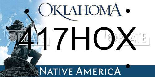 417HOX Oklahoma License Plate