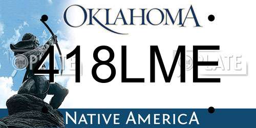 418LME Oklahoma License Plate