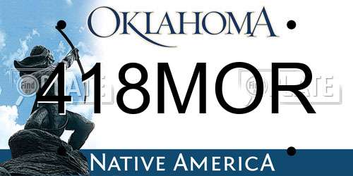 418MOR Oklahoma License Plate