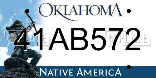 41AB572 Oklahoma License Plate