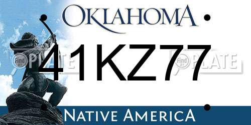 41KZ77 Oklahoma License Plate