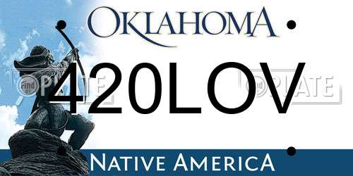 420LOV Oklahoma License Plate
