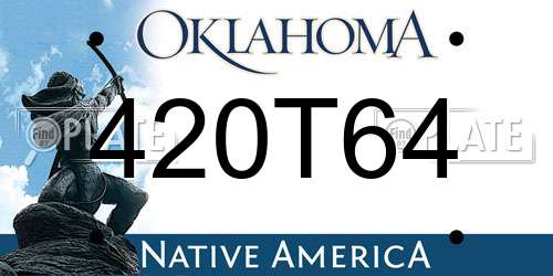 420T64 Oklahoma License Plate