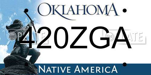 420ZGA Oklahoma License Plate