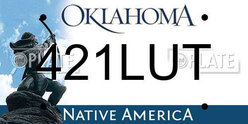 421LUT Oklahoma License Plate