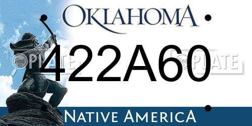 422A60 Oklahoma License Plate