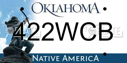 422WCB Oklahoma License Plate