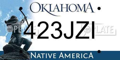 423JZI Oklahoma License Plate