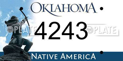 4243 Oklahoma License Plate