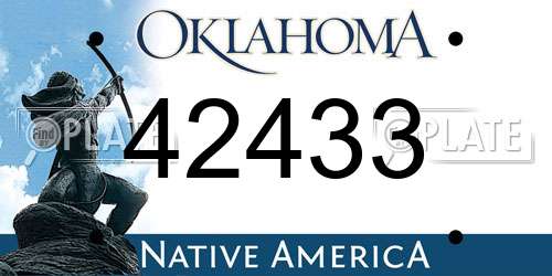 42433 Oklahoma License Plate
