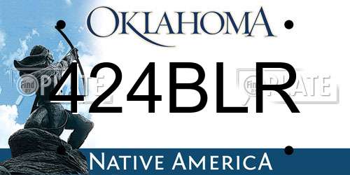 424BLR Oklahoma License Plate