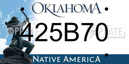 425B70 Oklahoma License Plate