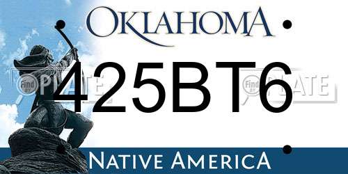 425BT6 Oklahoma License Plate