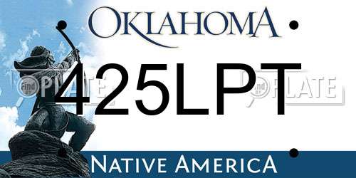425LPT Oklahoma License Plate
