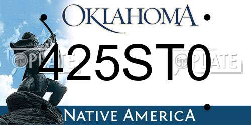 425ST0 Oklahoma License Plate