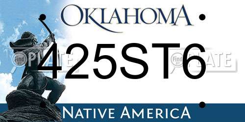 425ST6 Oklahoma License Plate