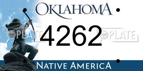 4262 Oklahoma License Plate