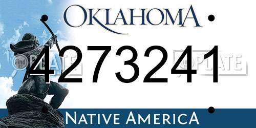 4273241 Oklahoma License Plate