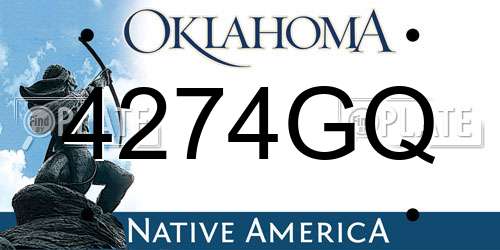 4274GQ Oklahoma License Plate