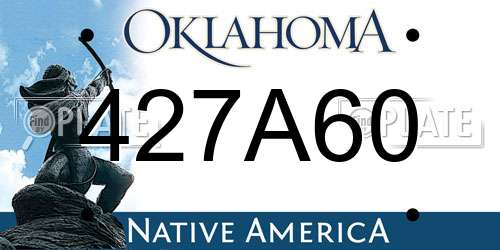 427A60 Oklahoma License Plate