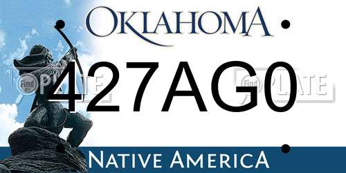 427AG0 Oklahoma License Plate
