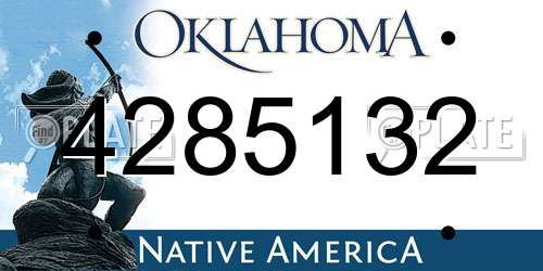 4285132 Oklahoma License Plate