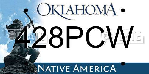 428PCW Oklahoma License Plate