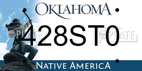 428ST0 Oklahoma License Plate