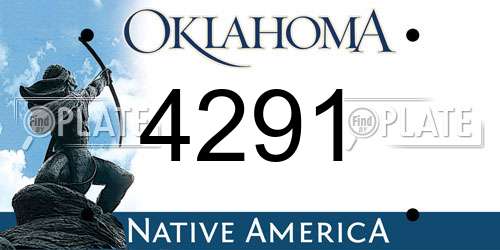 4291 Oklahoma License Plate
