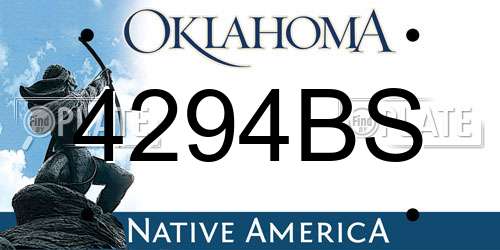 4294BS Oklahoma License Plate