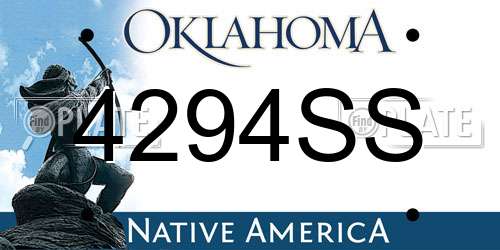 4294SS Oklahoma License Plate