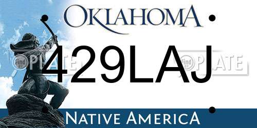 429LAJ Oklahoma License Plate
