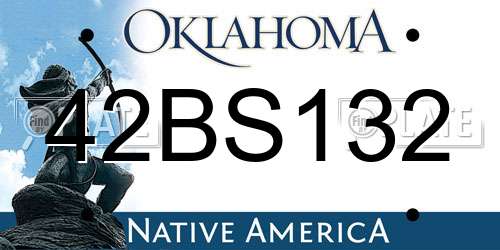 42BS132 Oklahoma License Plate