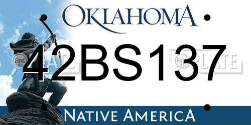 42BS137 Oklahoma License Plate