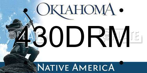 430DRM Oklahoma License Plate