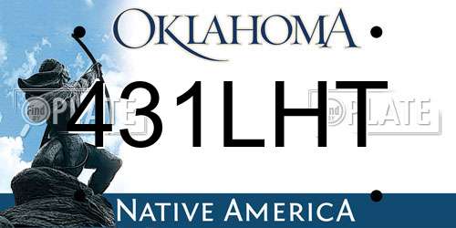 431LHT Oklahoma License Plate