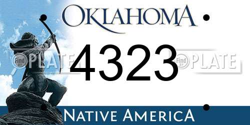 4323 Oklahoma License Plate