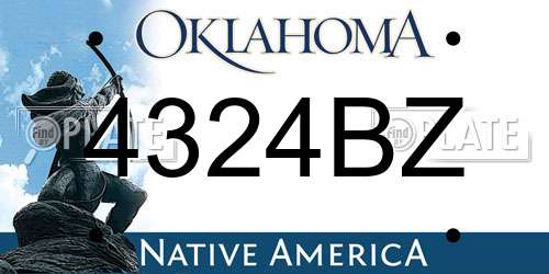 4324BZ Oklahoma License Plate