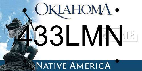 433LMN Oklahoma License Plate