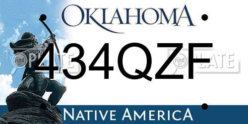 434QZF Oklahoma License Plate